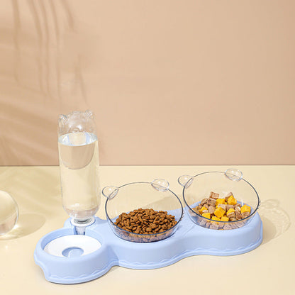 📢📢40% DE RÉDUCTION !! ⏰Gamelle 3-en-1 pour Animaux avec Double Bol et Distributeur d'Eau Automatique