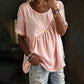 👚 50% DE RÉDUCTION! ✨ Haut asymétrique à manches courtes & fronces – Coupe flatteuse, tissu léger & style moderne – Parfait pour un look tendance au quotidien 🌸