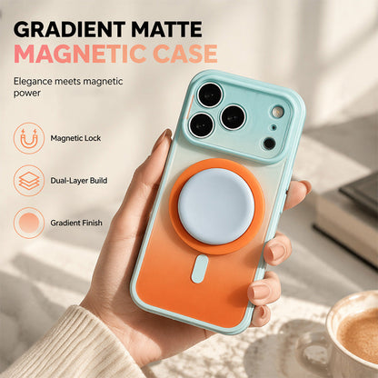 📢📢40% DE RÉDUCTION !! ⏰ Coque Magnétique Gradient – Acrylique – Support Intégré & Charge Sans Fil for iPhone