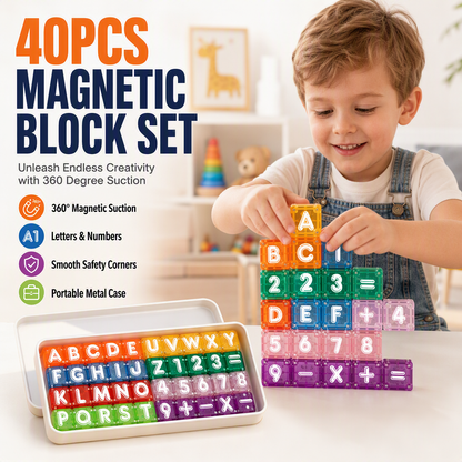 📢📢40% DE RÉDUCTION !! ⏰Cubes Magnétiques Alphabet et Chiffres pour Enfants