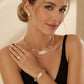 💎 -50% ! ✨ Parure de Bijoux Strass Élégante 4 Pièces – Alliage Zinc + Strass – Collier, Boucles d’Oreilles, Bracelet & Bague pour Soirée et Cadeau 🎁