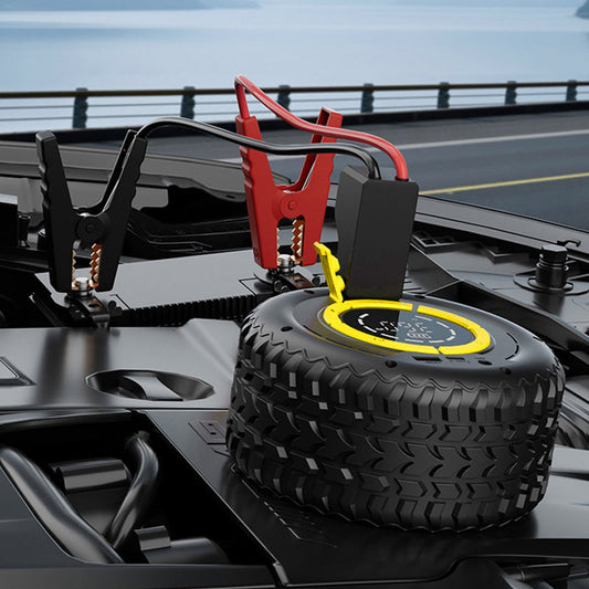 📢📢40% DE RÉDUCTION !! ⏰ 2-en-1 : Aide-démarrage + Gonfleur de pneus 🔋 — Compresseur portable puissant, compact et fiable ⚡ Idéal pour les urgences routières 🛠️