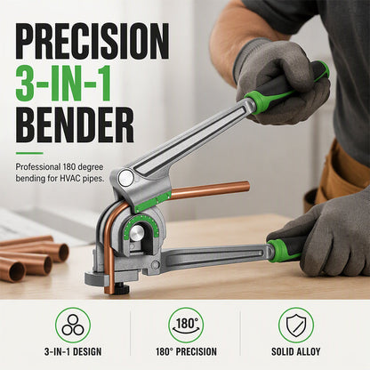 📢📢50% DE RÉDUCTION !! ⏰Cintreuse manuelle multi-diamètres – Corps en aluminium léger, 3 mandrins, pliage jusqu’à 180°, le couteau suisse du tube pour réparations domestiques et travaux de climatisation ❄️🔧