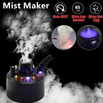 Brumisateur à Ultrasons LED 12 Couleurs | Humidificateur pour Bassin, Aquarium & Décoration Halloween