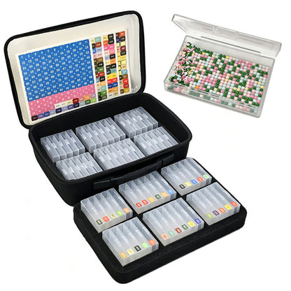 📢📢40% DE RÉDUCTION !! ⏰Boîte de Rangement pour Accessoires Diamond Art avec Compartiments Intérieurs Sans Bord