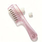 📢 -50% !! ⏰ Peigne Applicateur de Soin du Cuir Chevelu – PC + Silicone + Métal – 45×160 mm – 6 Dents – Embouts Roulants – Transparent/Rose 💆‍♂️