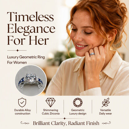 📢📢40% DE RÉDUCTION !! ⏰  Bague Cocktail Élégante en Zirconium Cubique – Design Étincelant pour les Occasions Spéciales
