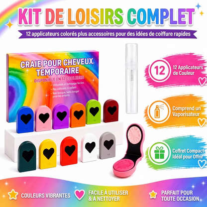 📢📢40% DE RÉDUCTION !! ⏰ Set de craies capillaires temporaires pour filles