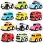 📢📢40% DE RÉDUCTION !! ⏰ Lot de 12 Mini Voitures Cartoon – Plastique Résistant – Véhicules à Friction pour Enfants de 3 Ans et Plus 🏎️