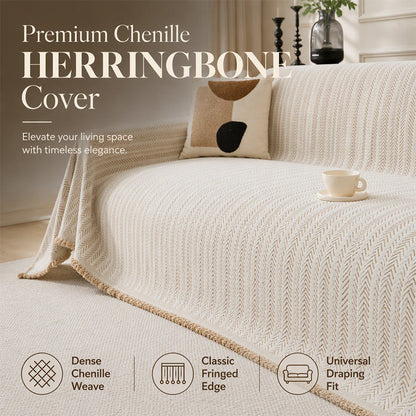 📢📢40% DE RÉDUCTION !! ⏰Housse de Canapé Premium en Chenille Motif Chevron