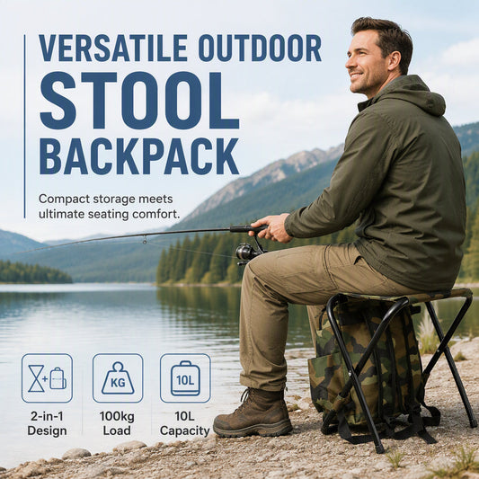 📢📢40% DE RÉDUCTION !! ⏰Sac à Dos Chaise Pliante 2-en-1 Tabouret de Camping Outdoor
