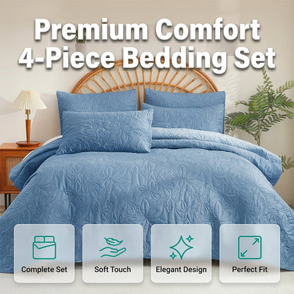 📢📢40% OFF !! ⏰ Solid Color 100% Cotton Bedding 4-Piece Set