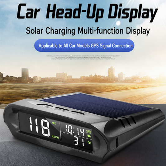 📢📢40 % DE RÉDUCTION !! ⏰HUD Solaire GPS pour Voiture – Double Charge & Détection de Vibration for Vitesse et Heure en Affichage Clair 🚗✨