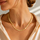 📢📢40 % DE RÉDUCTION !! ⏰ Collier chaîne plate – Plaqué or, étoiles gravées & 60 cm – Look raffiné ✨