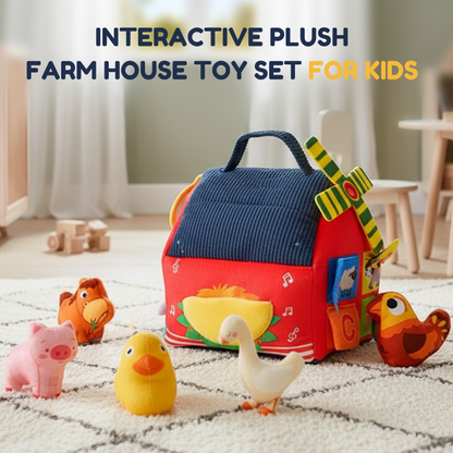 📢📢40 % DE RÉDUCTION !! ⏰Maison de Ferme Interactive en Peluche – 6 Zones d'Exploration & Marionnettes Animaux for Apprendre en Jouant 🚜✨