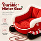 📢📢40 % DE RÉDUCTION !! ⏰ Répandez la Joie & Économisez Gros ! 🎄🎁 Lit Traîneau de Noël pour Animaux avec Coussin Amovible