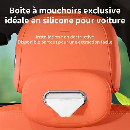 📢📢40 % DE RÉDUCTION !! ⏰ Porte-Mouchoirs de Voiture à Accès Rapide – Fixation Pare-Soleil, Silicone Souple et Extraction Facile à Une Main