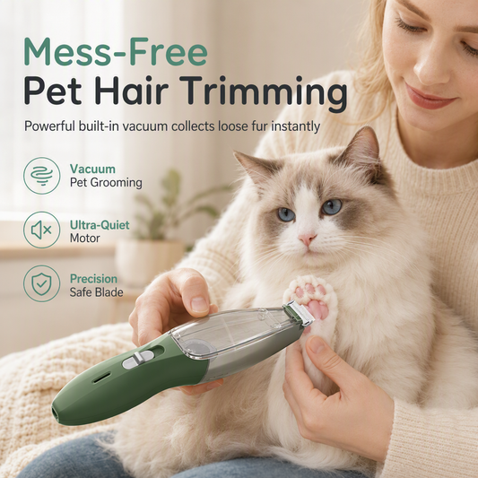 📢📢 40 % DE RÉDUCTION !! ⏰ Kit de Toilettage Silencieux pour Animaux : Tondeuse Aspirante, Double Moteur, Lames Sécurisées Sans Poils Volants