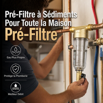 📢📢40 % DE RÉDUCTION !! ⏰ Préfiltre à Sédiments pour Toute la Maison – Filtration Anti-Impuretés, Protection des Canalisations et Boîtier Transparent