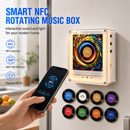📢📢40 % DE RÉDUCTION !! ⏰ Aimants frigo vinyle – Boîte à musique NFC & design Noël ✨