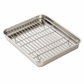 📢📢40% DE RÉDUCTION !! ⏰ Plaque de Cuisson Rectangulaire en Acier Inoxydable avec Grille de Refroidissement, Accessoire Four Polyvalent pour Rôtissage & Pâtisserie🍰