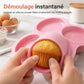 📢📢40% DE RÉDUCTION !! ⏰ Moule rond en silicone de 10 cm pour friteuse à air – 3 ou 4 cavités, démoulage facile et cuisson polyvalente