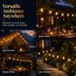 Guirlande Lumineuse Solaire Effet Flamme — Éclairage Décoratif Extérieur Étanche avec Capteur pour Jardin, Terrasse et Camping