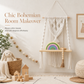 Étagère Murale Macramé Bohème – Tissage Artisanal & Plateau Bois pour Plantes