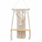 Étagère Murale Macramé Bohème – Tissage Artisanal & Plateau Bois pour Plantes