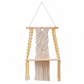 Étagère Murale Macramé Bohème – Tissage Artisanal & Plateau Bois pour Plantes