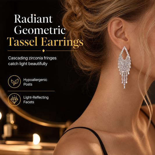 💎 50% DE RÉDUCTION! ✨ Boucles d'oreilles zircon – Goutte à pompons & éclat élégant ✨