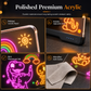 Rechargeable LED Acrylic Message Board with 7 Fluorescent Pens 30x20cm Light Up Drawing and Writing Pad for Kids DIY Doodle