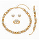 💝 50% DE RÉDUCTION! ✨ Parure 4 bijoux cœur – Collier, bracelet, bague & boucles, finition dorée ✨