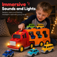 📢📢40% DE RÉDUCTION !! ⏰Coffret camion porte-voitures à inertie pour enfants – 1 grand camion de transport et de rangement et 6 petites voitures