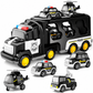 📢📢40% DE RÉDUCTION !! ⏰Coffret camion porte-voitures à inertie pour enfants – 1 grand camion de transport et de rangement et 6 petites voitures