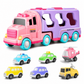 📢📢40% DE RÉDUCTION !! ⏰Coffret camion porte-voitures à inertie pour enfants – 1 grand camion de transport et de rangement et 6 petites voitures