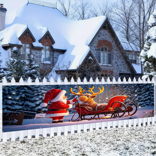 Bannière suspendue extérieure avec « Merry Christmas » imprimé