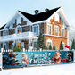 Bannière suspendue extérieure avec « Merry Christmas » imprimé
