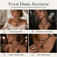 📢📢50 % DE RÉDUCTION !! ⏰ Collier gothique – Perles cristal & pendentif lune ajourée ✨