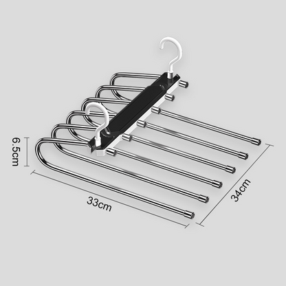 📢📢40% DE RÉDUCTION !! ⏰Cintre à Pantalons Multi-Niveaux Gain de Place – Capacité 6 Pantalons, Revêtement Antidérapant & Double Mode de Suspension for un Rangement Vertical Compact et Sans Plis dans Votre Placard ✨