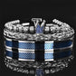 Men's Stainless Steel Crown Bracelet 3-Piece Set