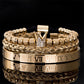Men's Stainless Steel Crown Bracelet 3-Piece Set