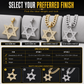 Hip Hop Iced Out Rhinestone Hollow Star of David with 50cm Chain