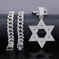 Hip Hop Iced Out Rhinestone Hollow Star of David with 50cm Chain