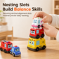 4-Piece Magnetic Electric Toy Car Set with Sound and Light Cartoon Stacking and Crawling Cars for Babies and Toddlers