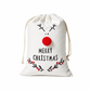 📢📢50% DE RÉDUCTION !! ⏰Sacs cadeaux de Noël à cordon en coton et lin avec motifs élan au nez rouge et Père Noël pour friandises festives 15x20 cm