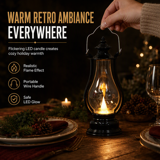 📢📢40% DE RÉDUCTION !! ⏰ Lanterne à Pétrole LED Vintage – Flamme Simulée Réaliste & Sans Feu for une Ambiance Rétro Sûre et Portable ✨