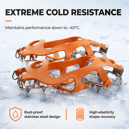 📢📢40 % DE RÉDUCTION !! ⏰Crampons Antidérapants 18 Dents en Acier Inoxydable pour Neige et Verglas for une Marche Sûre et Stable sur Glace et Neige ✨