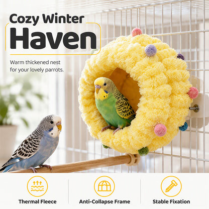 📢📢40% DE RÉDUCTION !! ⏰ Lit Suspendu Doux et Confortable pour Oiseaux – Polaire Corail Moelleuse, Design Adapté aux Cages for un Repos Paisible de Vos Petits Compagnons à Plumes ✨