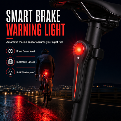 📢📢40% DE RÉDUCTION !! ⏰Feu Arrière de Vélo Rechargeable avec Détection du Freinage – Capteur de Mouvement & Protection IP64, Fixation Sans Outil for une Visibilité Accrue et une Sécurité Optimale à Vélo ✨
